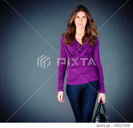 beautiful girl on a dark background 4831598