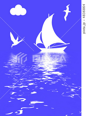 vector illustration sailboat in ocean vector illustration sailboat in ocean 4836864