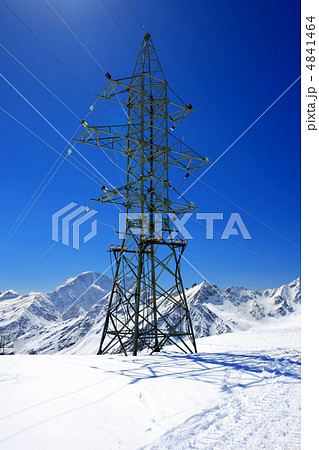 Power line high in the mountains. Power line high in the mountains. 4841464