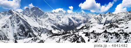 Beautiful view of mountains in the Elbrus area. Panorama 4841482