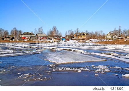driving of ice on river driving of ice on river 4848004