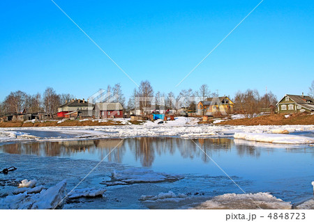 driving of ice on river driving of ice on river 4848723