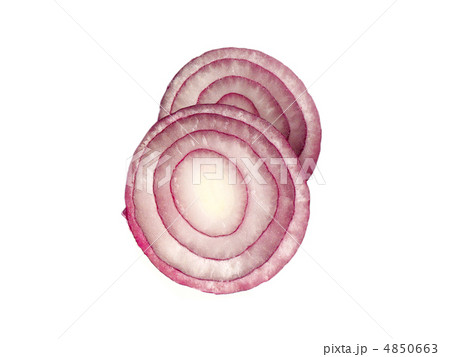Sliced fresh red onion isolated on white background Sliced fresh red onion isolated on white background 4850663