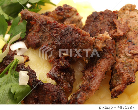 Meat with a potato on a plate 4851537