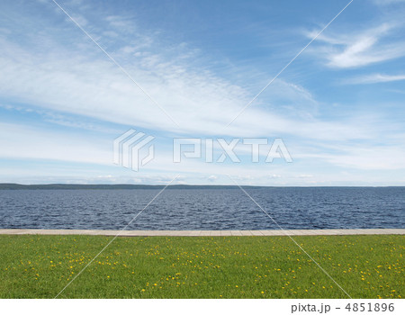 Lake, the sky and grass Lake, the sky and grass 4851896