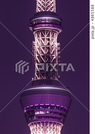 東京スカイツリーのライトアップ・雅と展望台の明かり 4865588