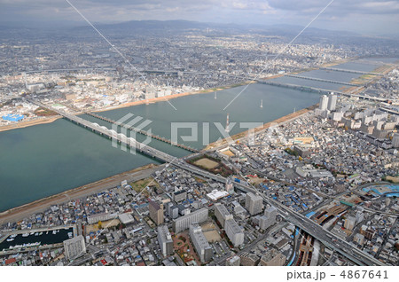 淀川河口域を空撮 4867641