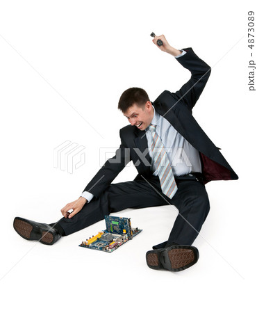 businessman with a hammer businessman with a hammer 4873089