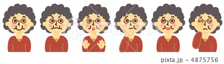 シニア女性いろいろな表情 4875756
