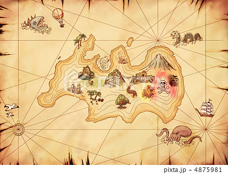 古い宝島の地図 冒険入りのイラスト素材