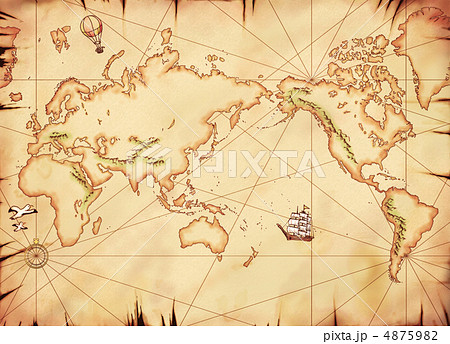 古い世界地図のイラスト素材