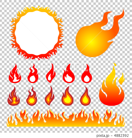 火 炎 太陽のイラスト素材 492