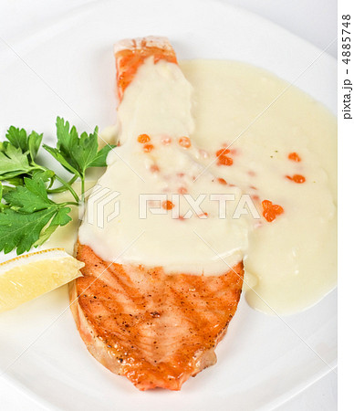 Grilled salmon steak 4885748
