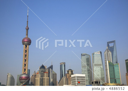 上海　バンドより浦東地区 4886552