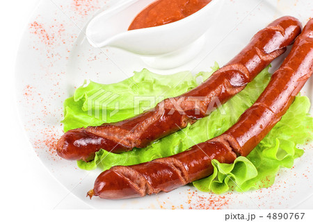 grilled sausage closeup 4890767