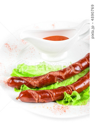 grilled sausage closeup 4890769