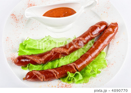 grilled sausage closeup 4890770