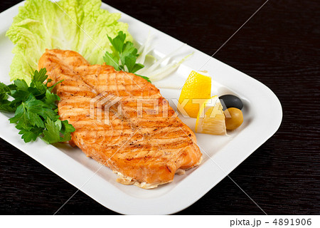 Grilled salmon steak Grilled salmon steak 4891906
