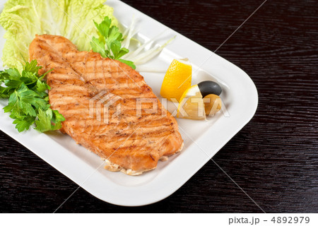 Grilled salmon steak 4892979