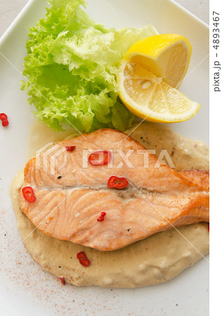 Grilled salmon steak 4893467