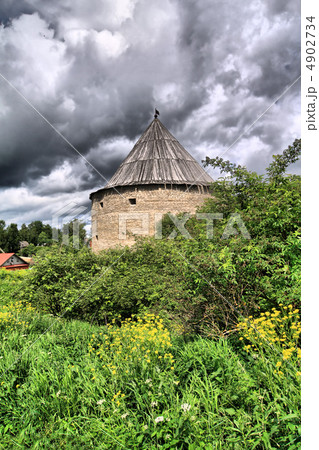 tower to old fortress amongst green tree 4902734