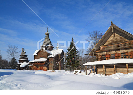 christian chapel in winter village christian chapel in winter village 4903079