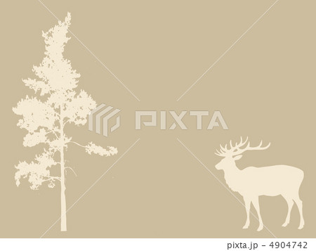 deer near pines on brown background 4904742