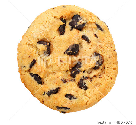 chocolate chip cookies isolated on a white background. 4907970