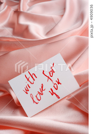 Note on beige silk. With an inscription " With love for you ". Note on beige silk. With an inscription " With love for you ". 4909036