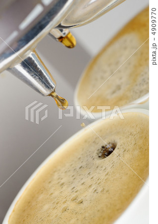 Coffee machine espresso . Process of preparation of coffee Coffee machine espresso . Process of preparation of coffee 4909770