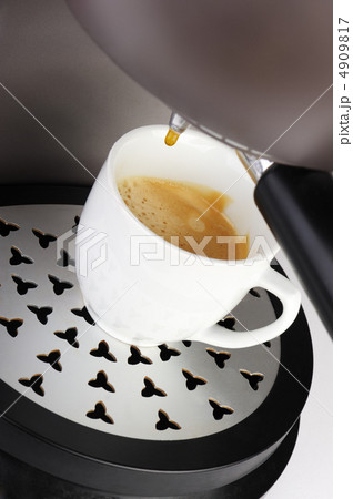 Coffee machine espresso . Process of preparation of coffee 4909817