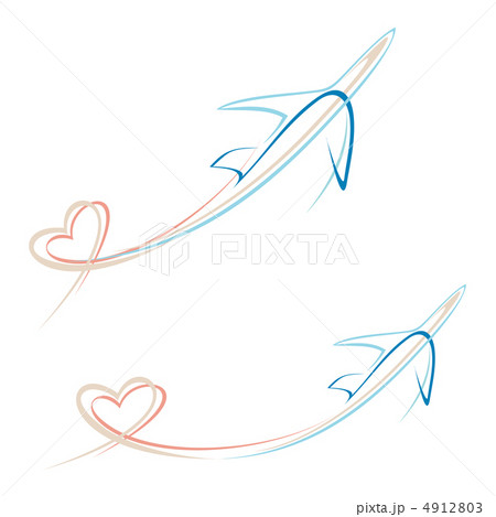 Plane with heart shape trace 4912803