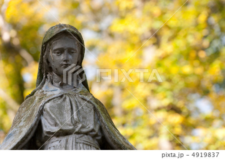 Monument Lady of Guadalupe on a cemetery 4919837