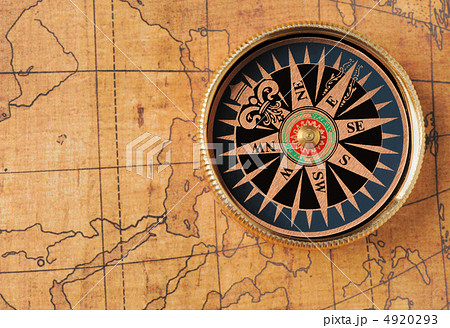 Old compass and map Old compass and map 4920293