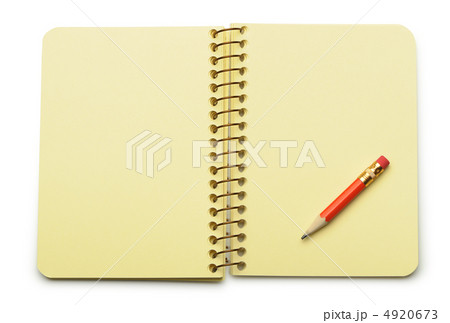 Notebook yellow paper and red pencil 4920673