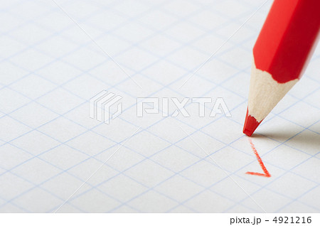 Red pencil writing a mark Red pencil writing a mark 4921216