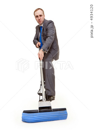 businessman with a mop businessman with a mop 4934120