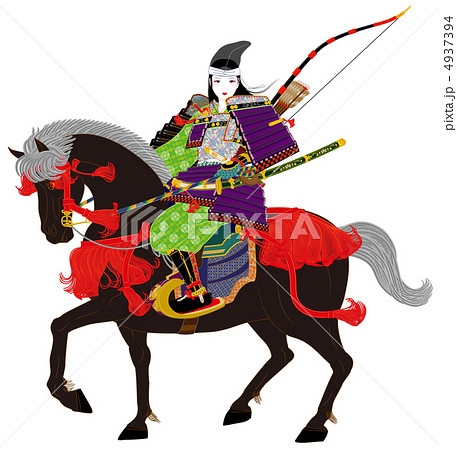 Image Of A Woman Samurai Stock Illustration