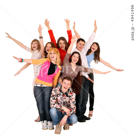 Cheerful group of young people. 4941496