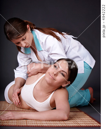 Girl having thai massage. Girl having thai massage. 4942222