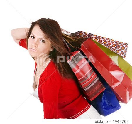 Shopping girl with group bag. Shopping girl with group bag. 4942702