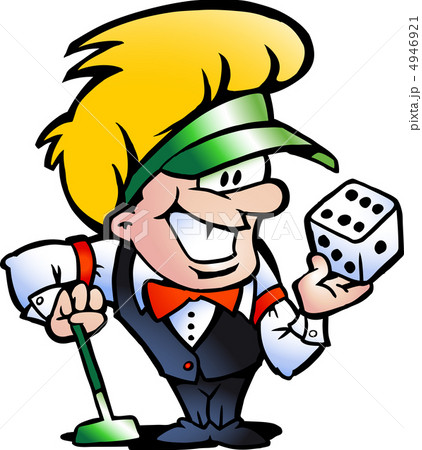 Hand-drawn Vector illustration of an Casino Croupier 4946921
