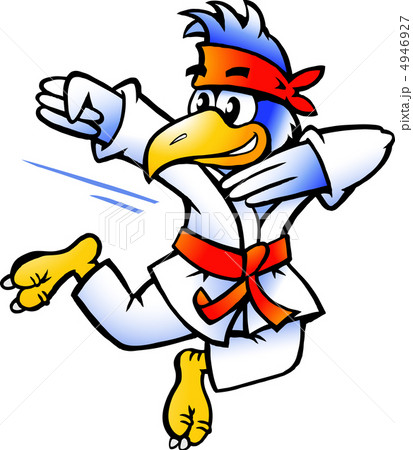 Hand-drawn Vector illustration of an Bird Practices Self-Defense Hand-drawn Vector illustration of an Bird Practices Self-Defense 4946927