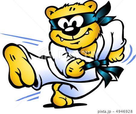 Hand-drawn Vector illustration of an Tiger Practices Self-Defens Hand-drawn Vector illustration of an Tiger Practices Self-Defens 4946928