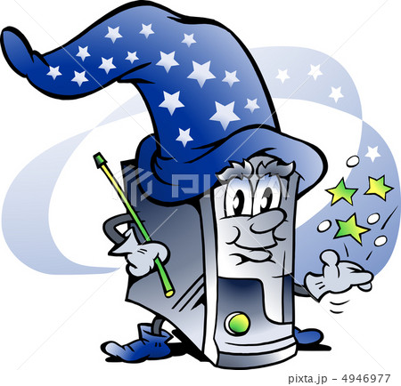 Hand-drawn Vector illustration of an Wizard Computer Repairman 4946977