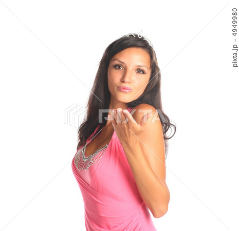 pretty young brunette woman isolated pretty young brunette woman isolated 4949980