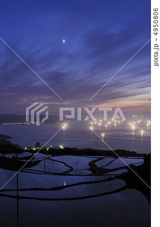 油谷東後畑の棚田と漁火 油谷東後畑の棚田と漁火 4950806