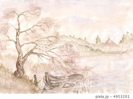 tree and a boat. picture 4953201