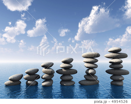 row of stones in water 4954526