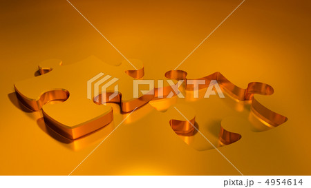 gold puzzle  and missing piece 4954614